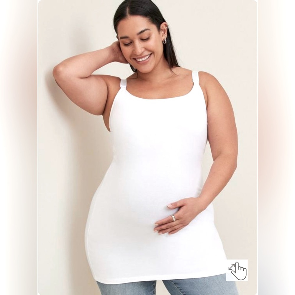 Torrid 2 or 2x white maternity nursing scoop neck NWT pregnancy plus size cami